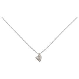 Autre Marque Collar de Corazón de Diamantes y Platino