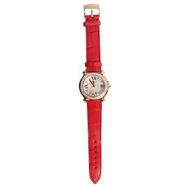 Chopard Orologio Happy Sport in oro giallo 18k con diamanti galleggianti