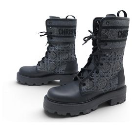 Christian Dior NUEVAS BOTAS DE COMBATE DIOR D-MAJOR KCI977CGY 36 CANNAGE GRIS