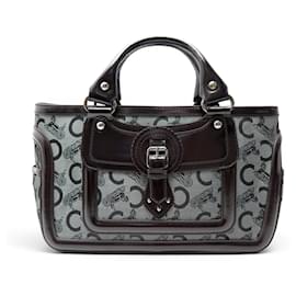 NEUE CELINE BOOGIE HANDTASCHE AUS SULKY-LEINWAND MIT GRAUEM MONOGRAMM-LEDER - Céline