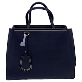 Borsa Fendi 2 Days media nera in pelle