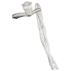 Chaumet White Swan 1-carat Drop Diamond Ring Size 51