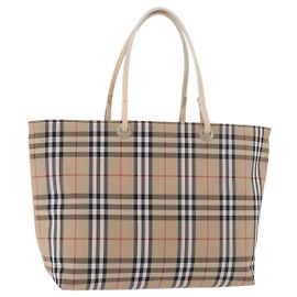 Borsa a mano in nylon beige con motivo Nova Check Burberry argento autentica ep14441A