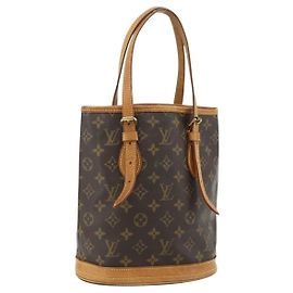 LOUIS VUITTON Bolsa de Ombro Monogram Bucket PM M42238 LV Auth ep14017