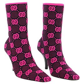 GUCCI GG Canvas Stiefel 34 Rosa Auth 176875M