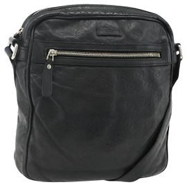 Borsa a Spalla in Tela GG Guccissima Gucci in Pelle Nera e Oro 201448 Auth BA12289