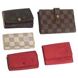 Portafoglio Monogram Epi Louis Vuitton 5 Set Rosso Damier Azur LV Auth ti3908