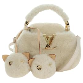 LOUIS VUITTON LV SKI Cozygram Capucines MINI Borsa in Lana Beige M26324 Auth LNZ969SM - Louis Vuitton