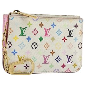 LOUIS VUITTON Pochette Cles NM Multicolor Monedero Blanco M93734 Auth 176769