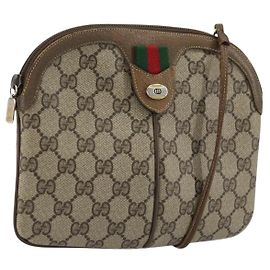 Borsa Sherry Line GG Supreme Web di GUCCI in PVC beige e oro 98 02 047 Auth ep14179