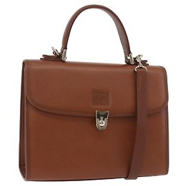 Borsa a mano Burberry in pelle 2 vie marrone argento autentica ep14396