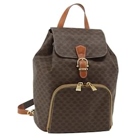 CELINE Macadam Canvas Rucksack aus PVC-Leder in Braun und Gold Auth 176821 - Céline