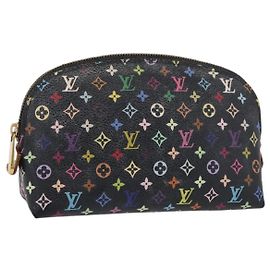 LOUIS VUITTON Pochette Cosmética Multicolor Negra M47355 LV Auth 176857