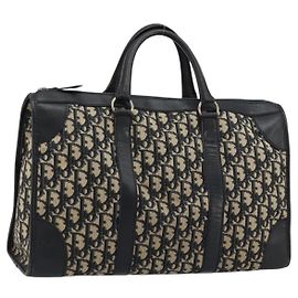 Borsa Boston in tela Trotter Christian Dior blu navy argento autentica 176738