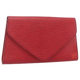 LOUIS VUITTON Clutch Art Déco Epi Rosso M52637 LV Auth ep14325