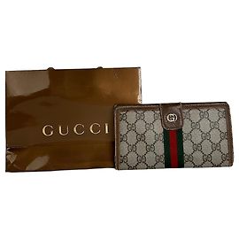 Cartera Larga Vintage Gucci GG Supreme Beige