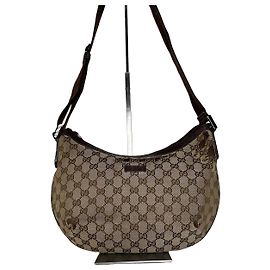 Bolso de hombro Gucci GG de lona vintage beige y marrón