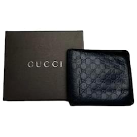 Cartera Bifold Microguccissima Vintage Gucci Azul Marino