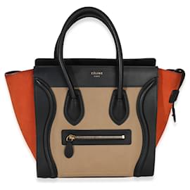 Céline Celine Tote Nano in pelle di vitello nubuck drummed multicolore beige