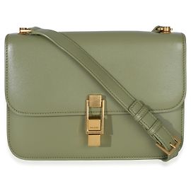 Le Carre Satchel aus glattem hellgrünem Kalbsleder von Saint Laurent