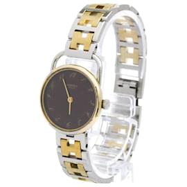 Montre Quartz Arceau Hermès en Acier Inoxydable et Métal Plaqué 25