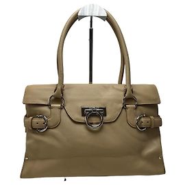 Borsa in pelle vintage Salvatore Ferragamo beige sabbia