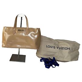 Borsa a mano vintage Louis Vuitton Monogram Vernis Beige