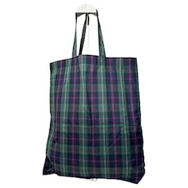 Comme Des Garcons Borsa tote in nylon tartan vintage Comme des Garçons verde