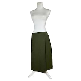 Falda de lana reversible vintage Celine verde oliva S - Céline