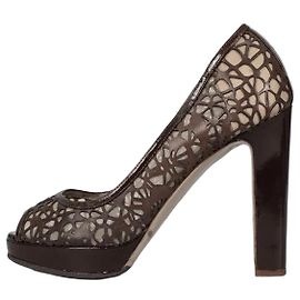Pumps aperti in pelle perforata Valentino - Marrone, Taglia 36,5 usati