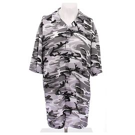Balenciaga Grau camouflierte Kurzarmhemd
