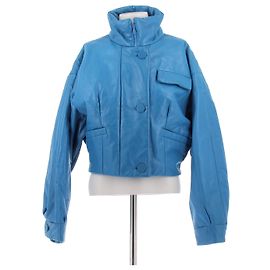 Chaqueta de cuero azul Tod's