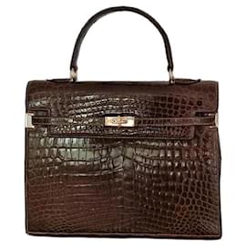 Borsa a mano Morabito Scala 28 in pelle di coccodrillo marrone - Autre Marque