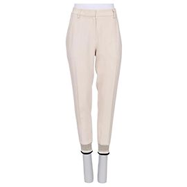 Pantalones tapered blancos Brunello Cucinelli - Talla 42M De segunda mano