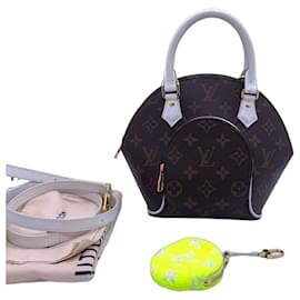 Louis Vuitton Bolsa ELLIPSE em lona revestida marrom
