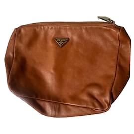 Prada Borsa a mano in pelle marrone
