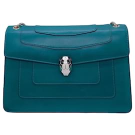 Bulgari Borsa Bvlgari Serpenti Forever testa di serpente verde smeraldo