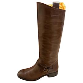 Tod's Botas Montura de Cuero Marrón Talla 40
