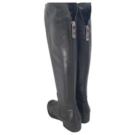 Autre Marque Stivali overknee VIBRAM in pelle nera