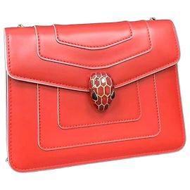 Bulgari Borsa piccola Bvlgari Snake-Head rossa in pelle