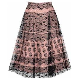 Red Valentino Spitzenrock Schwarz und Blush Pink