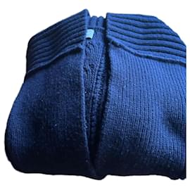 Marineblauer Wollcardigan mit Zöpfen - Eric Bompard