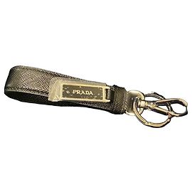 Prada Keychain in black Saffiano leather