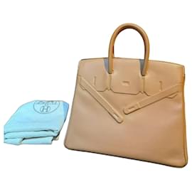 Borsa Hermès Birkin 25 Shadow in pelle marrone dorato