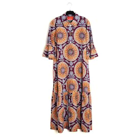 Autre Marque La Double J Langes Kleid Artemis FR40 Ruffled Poplin maxi dress UK12 US10 L