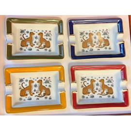 Hermès Mini Leopard Porcelain Ashtray Set of 4