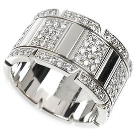 Cartier 18K Weißgold Tank Française LM Ring mit Diamanten