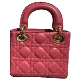 Borsa Dior in pelle di agnello rosa ibisco