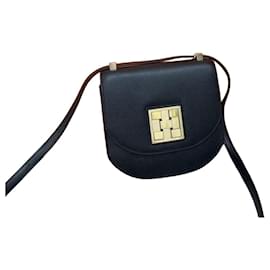 Hermès Love Mosaic Handtasche aus schwarzem Leder Goldverschluss