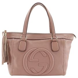 Borsa Tote Gucci Soho Rosa in Pelle con Motivo GG